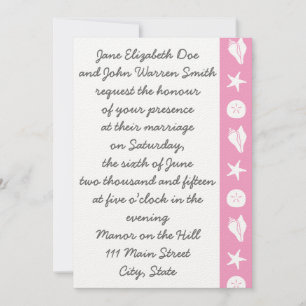 Summer Seashells in Petal Pink Hochzeitseinladung Einladung