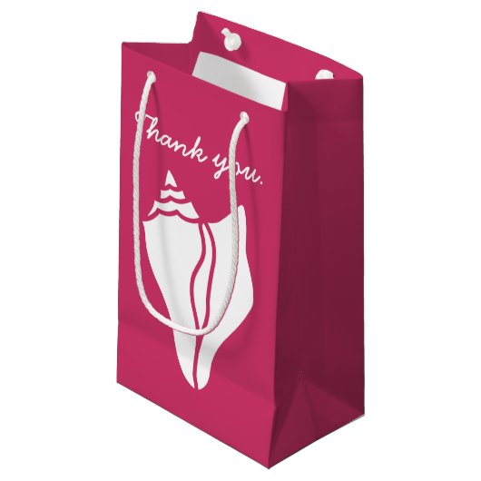 Summer Seashells in Raspberry Gift Bag Kleine Geschenktüte (Vorderseite Schrägansicht)