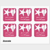Summer Seashells in Raspberry Sticker (Blatt)