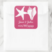 Summer Seashells in Raspberry Sticker (Tasche)