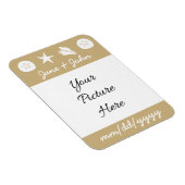 Summer Seashells in Sand Rett-the-Date Magnet (Rechte Seite)