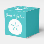 Summer Seashells in Turquoise Gefälligkeitsbox Geschenkschachtel (Vorderseite)