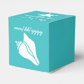 Summer Seashells in Turquoise Gefälligkeitsbox Geschenkschachtel (Rückseite)