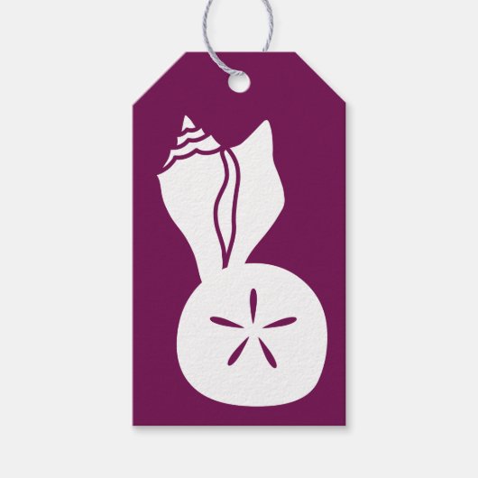Summer Seashells in Wine Gift Tag Geschenkanhänger (Vorderseite)