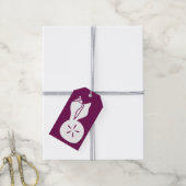 Summer Seashells in Wine Gift Tag Geschenkanhänger (Mit Garn)