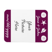Summer Seashells in Wine Rett-the-Date Magnet (Horizontal)