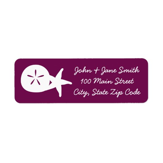 Summer Seashells in Wine Return Address Label (Vorne)