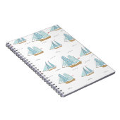 Summer Seatime Cute yachts with sail Notizblock (Rechte Seite)