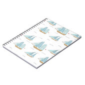 Summer Seatime Cute yachts with sail Notizblock (Linke Seite)