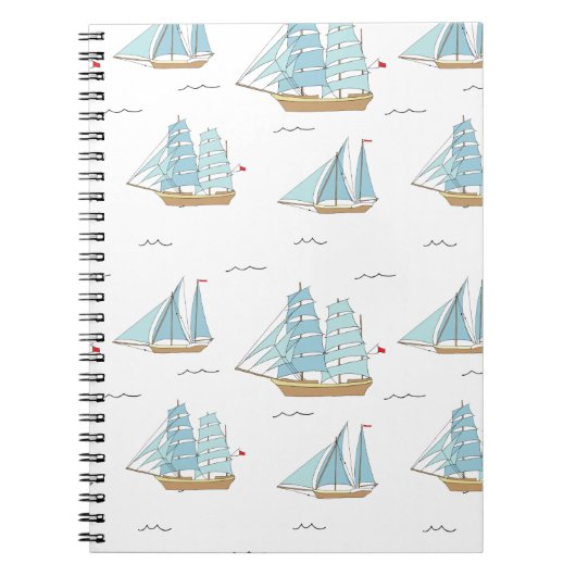 Summer Seatime Cute yachts with sail Notizblock (Vorderseite)