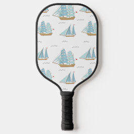 Summer Seatime Cute yachts with sail  Pickleball Schläger