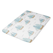 Summer Seatime Niedliche Yachten mit Segel Badematte (Schrägansicht)