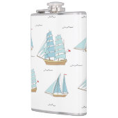 Summer Seatime Niedliche Yachten mit Segel Flachmann (Links)