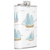 Summer Seatime Niedliche Yachten mit Segel Flachmann (Rechts)