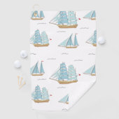 Summer Seatime Niedliche Yachten mit Segel Golfhandtuch (Insitu)