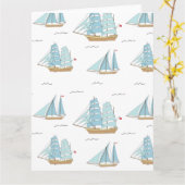 Summer Seatime Niedliche Yachten mit Segel Karte (Gelbe Blume)