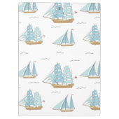 Summer Seatime Niedliche Yachten mit Segel Klemmbrett (Rückseite)