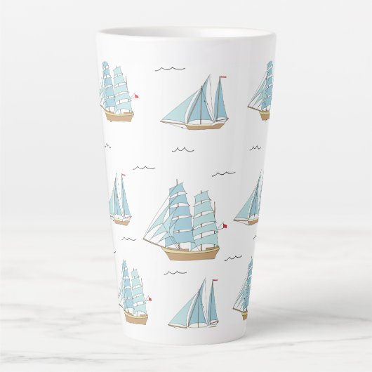 Summer Seatime Niedliche Yachten mit Segel Milchtasse (Vorderseite)