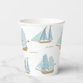 Summer Seatime Niedliche Yachten mit Segel Pappbecher (Rückseite)