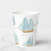 Summer Seatime Niedliche Yachten mit Segel Pappbecher (Rechts)