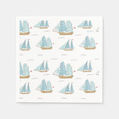 Summer Seatime Niedliche Yachten mit Segel Serviette (Vorderseite)