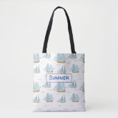 Summer Seatime Niedliche Yachten mit Segel Tasche (Vorderseite)