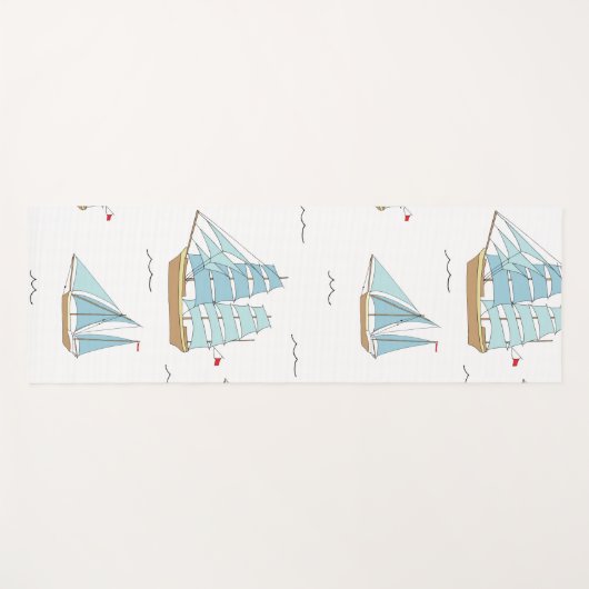 Summer Seatime Niedliche Yachten mit Segel Yogamatte (Vorderseite (Horizontal))