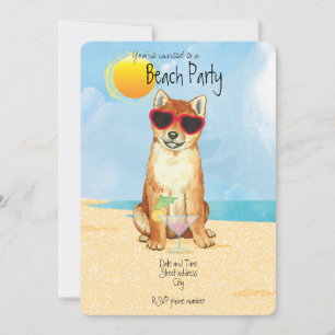 Summer Shiba Inu Beach Party Einladung