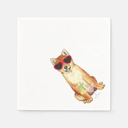 Summer Shiba Inu Serviette (Vorderseite)