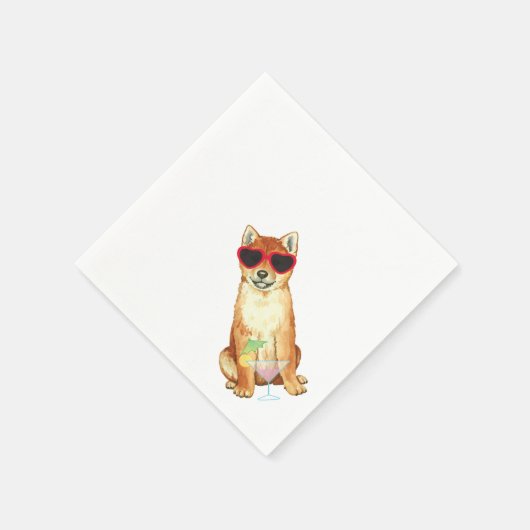 Summer Shiba Inu Serviette (Ecke)