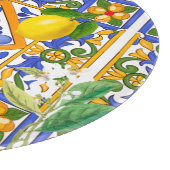 Summer ,Sicilian tiles ,citrus,oranges,majolica   Schneidebrett (Ecke)