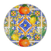 Summer ,Sicilian tiles ,citrus,oranges,majolica Schneidebrett (Vorderseite)