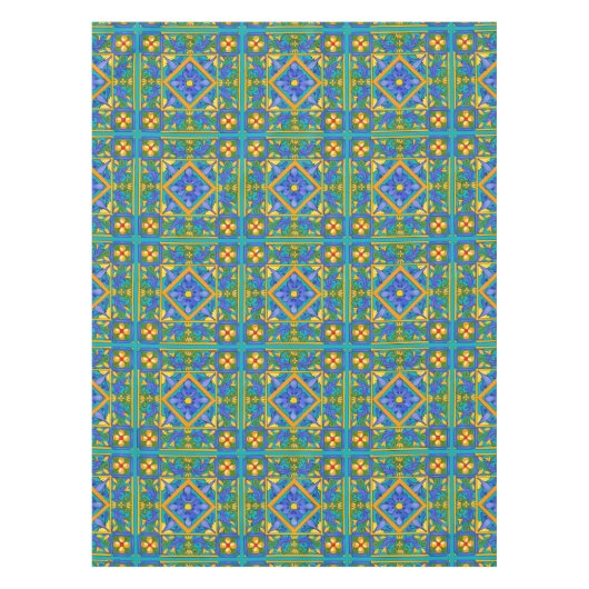 Summer ,Sicilian tiles ,majolica,Mediterranean Tischdecke (Vorderseite)