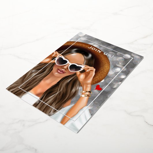 Summer Silver Imitate Bokeh Junggeselinnen-Abschie Folieneinladung (Gedreht)