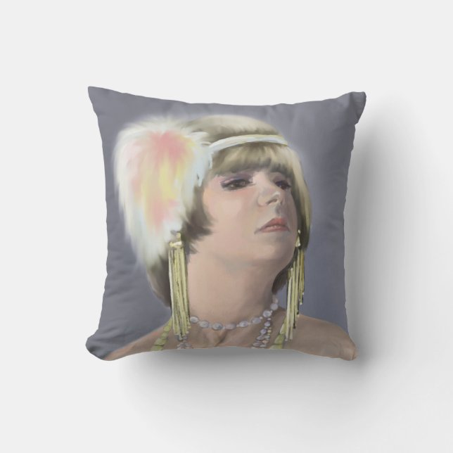 Summer Siren Portrait Throw Kissen (Vorderseite)