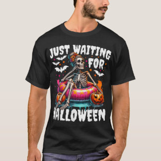 Summer Skeleton Kürbislaterne gerade Gewartet T-Shirt