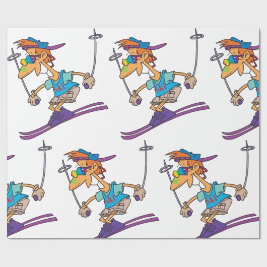 Summer Skier Geschenkpapier (Flach)
