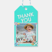 Summer Sky Blue Boys 1. Geburtstag Geschenkanhänger (Vorderseite)