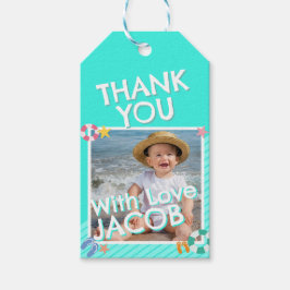 Summer Sky Blue Boys 1. Geburtstag Geschenkanhänger