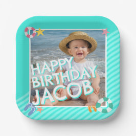 Summer Sky Blue Boys 1. Geburtstag Pappteller