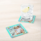 Summer Sky Blue Boys 1. Geburtstag Rechteckiger Pappuntersetzer (Vor Ort)