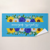 Summer Sky Blue Floral Badehandtuch (Badehandtuch)