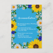 Summer Sky Blue Floral Hochzeitsunterkunft Begleitkarte (Vorderseite)