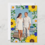 Summer Sky Blue Floral Wedding Dankeskarte (Vorderseite)