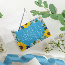 Summer Sky Blue Floral Wedding Einladung