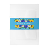 Summer Sky Blue Floral Wedding Einladungsbanderole (Vorderseite Beispiel)