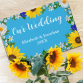 Summer Sky Blue Floral Wedding Gästebuch