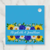 Summer Sky Blue Floral Wedding Geschenkanhänger (Rückseite)