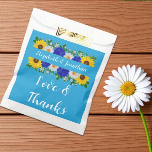 Summer Sky Blue Floral Wedding Geschenktütchen