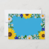 Summer Sky Blue Floral Wedding RSVP Karte (Rückseite)